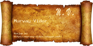 Murvay Vidor névjegykártya